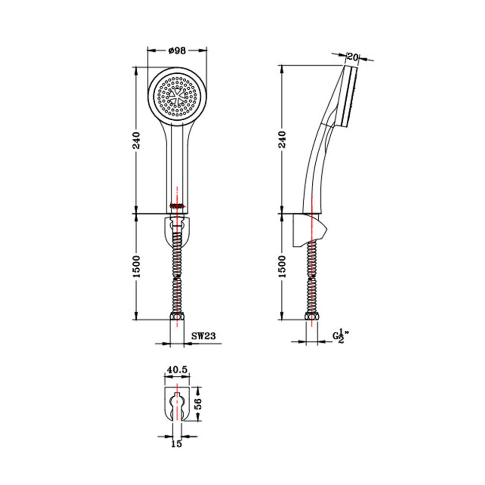HAND SHOWER SET 5-FUNCTION SET KARAT KS-04-255-50 CHROME