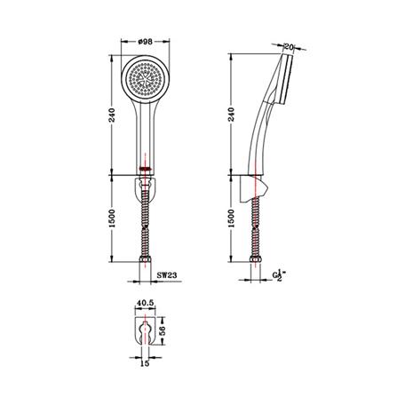 HAND SHOWER SET 5-FUNCTION SET KARAT KS-04-255-50 CHROME_1