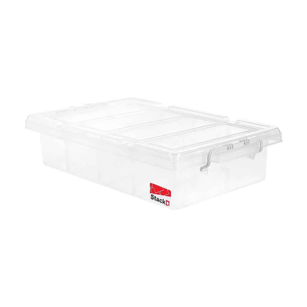 กล่องเก็บของ ฝาล็อค STACKO 51140 18 ลิตร สีขาว