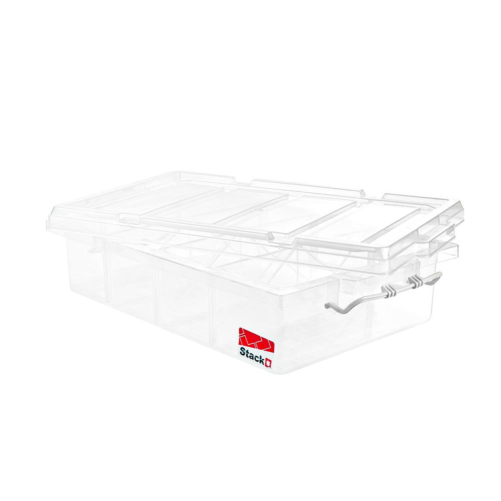 กล่องเก็บของ ฝาล็อค STACKO 51140 18 ลิตร สีขาว