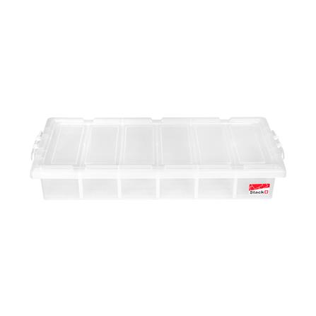 กล่องเก็บของ 6 ช่อง ฝาล็อก STACKO 27 ลิตร 51141 สีขาว_1