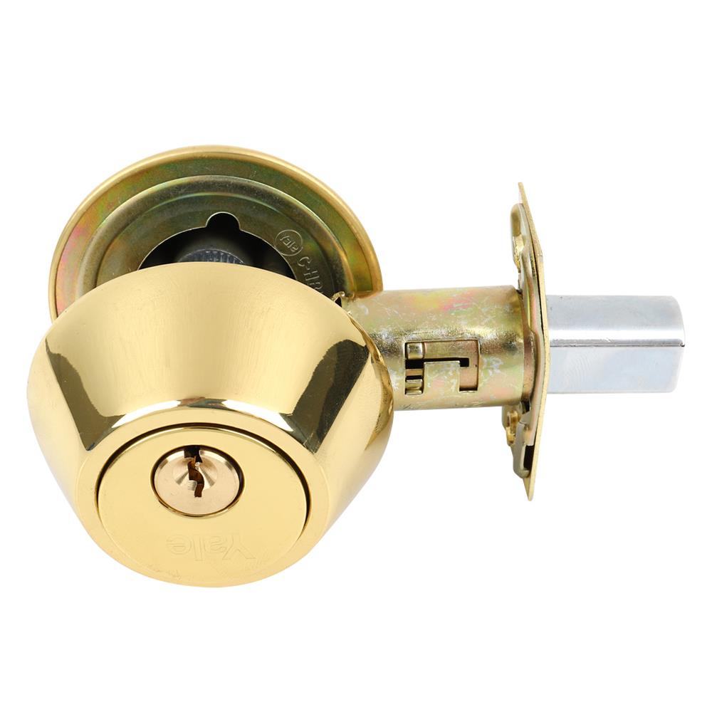กุญแจลิ้นตาย 2 ด้าน YALE V8121US3 สีทองเหลืองเงา