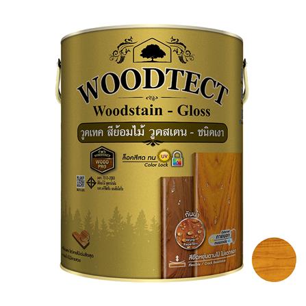 สีย้อมไม้ ชนิดเงา WOODTECT WOOD STAIN 101 สีไม้สัก 1 แกลลอน
