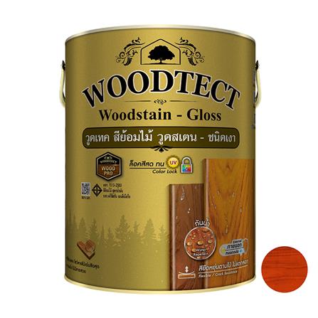 สีย้อมไม้ ชนิดเงา WOODTECT WOODSTAIN 102 สีมะฮอกกะนี 1 แกลลอน