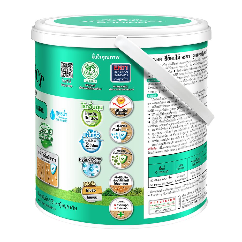 สีย้อมไม้ WOODTECT AQUA WOODSTAIN 302 สีใส ด้าน 1 แกลลอน