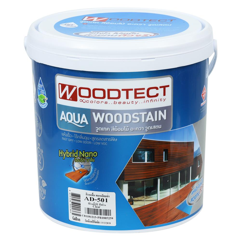 สีย้อมพื้นไม้ WOODTECT AQUA AD-501 สีใส ด้าน 1 แกลลอน