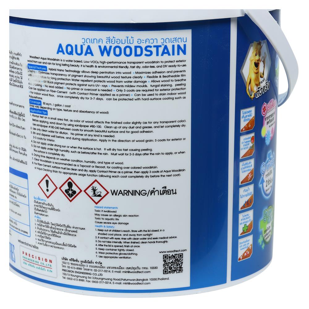 สีย้อมพื้นไม้ WOODTECT AQUA AD-504 สีวอลนัท ด้าน 1 แกลลอน