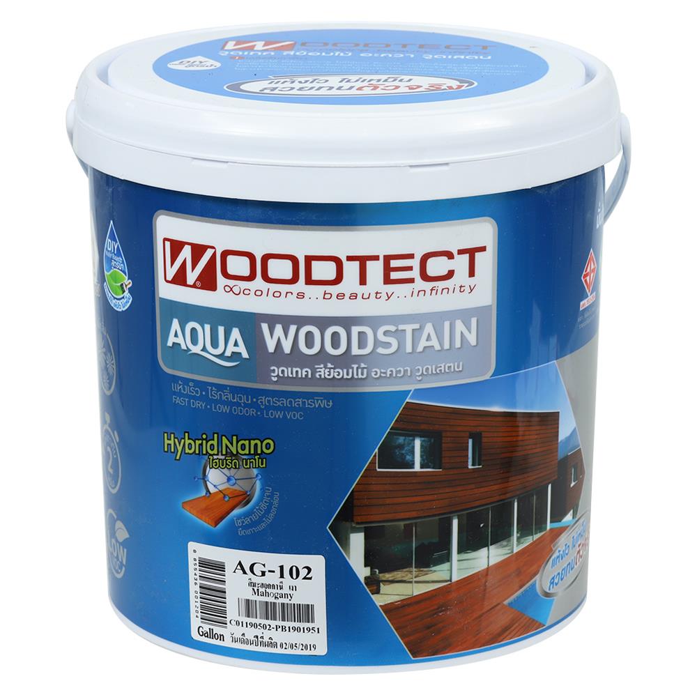 สีย้อมไม้ WOODTECT AQUA AG-102 สีมะฮอกกะนี เงา 1 แกลลอน