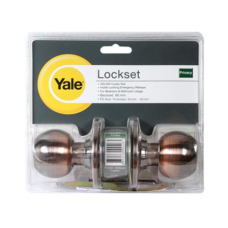 ลูกบิดห้องน้ำ YALE KN-VCA5222US11AC หัวกลม สีทองแดงรมดำ_1