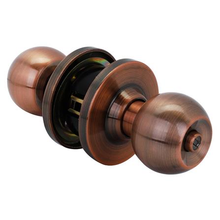 ลูกบิดห้องน้ำ ISON 8013 AC-BK หัวกลม สีทองแดงรมดำ_2