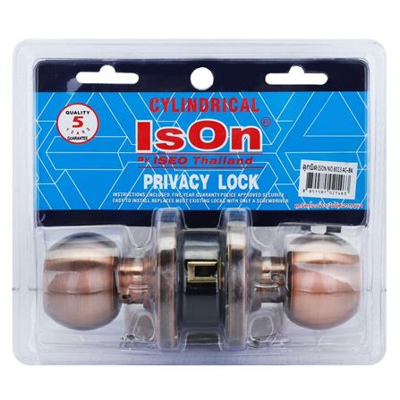 ลูกบิดห้องน้ำ ISON 8013 AC-BK หัวกลม สีทองแดงรมดำ_5