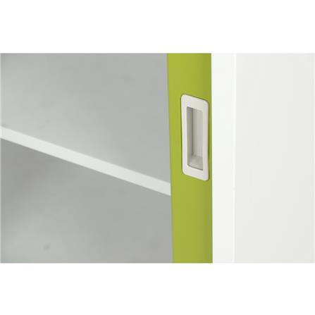 ตู้เหล็กบานเลื่อนกระจก LUCKY WORLD KSG-90-GG สีเขียว_2