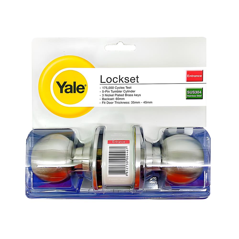 ลูกบิดทั่วไป YALE KN-VCA5127US32D หัวกลม สีสเตนเลส