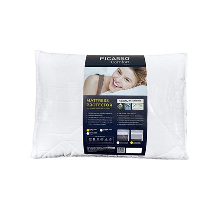 ผ้ารองกันเปื้อนแบบกันน้ำ KING SIZE PICASSO รัดมุมเต็มตัว สีขาว_4