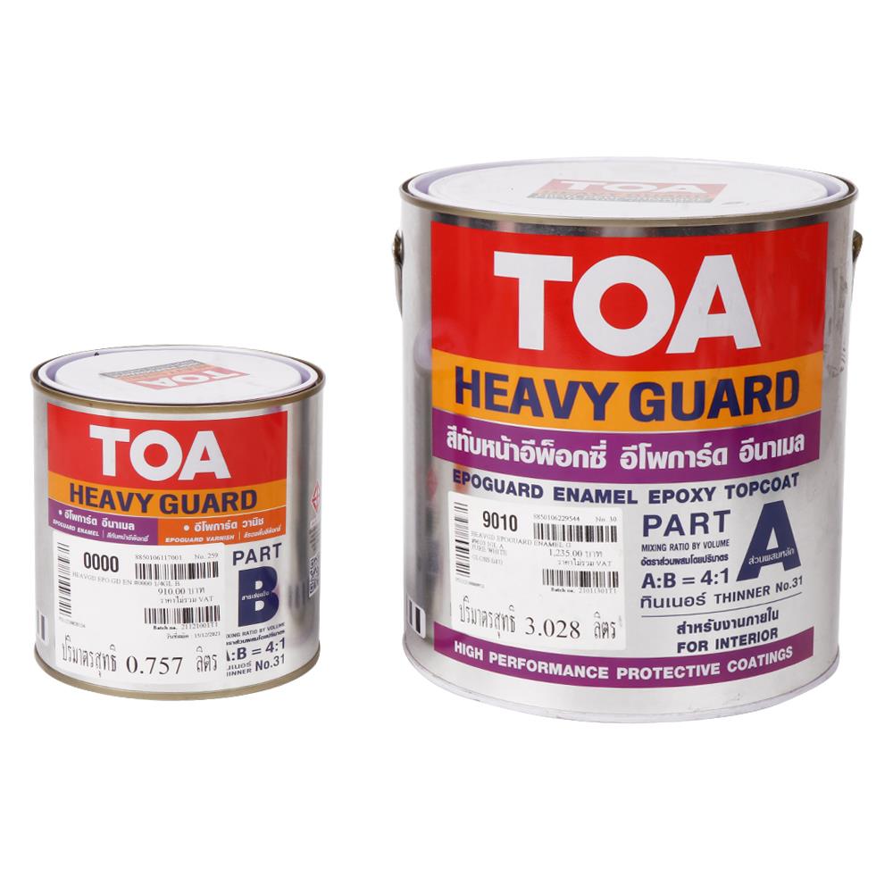 สีงานอุตสาหกรรม TOA HEAVY GUARD EPOGUARD PART A+B 9010 สี PURE WHITE 1 แกลลอน