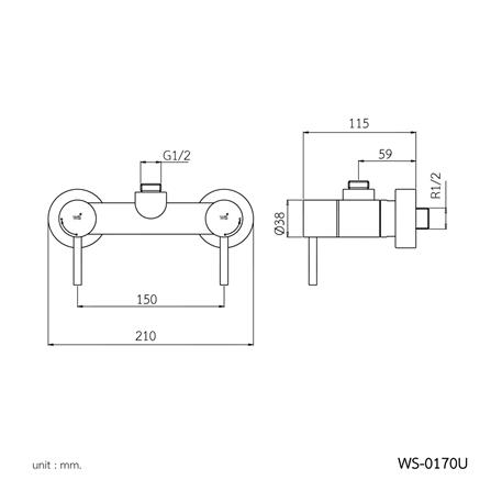 ก๊อกผสมยืนอาบ WS WS-0170U_2