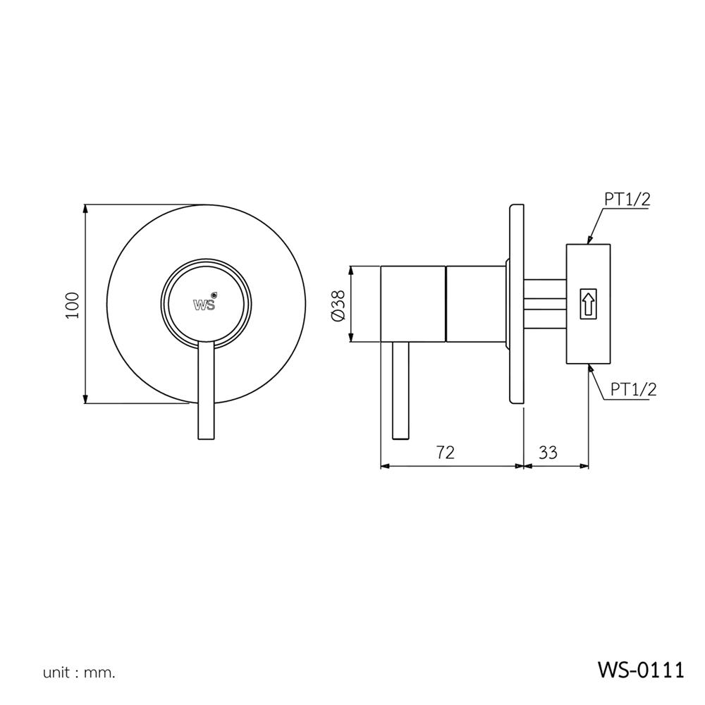 วาล์วฝังกำแพงเดี่ยว WS WS-0111