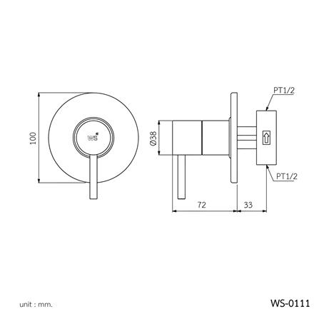 วาล์วฝังกำแพงเดี่ยว WS WS-0111_3