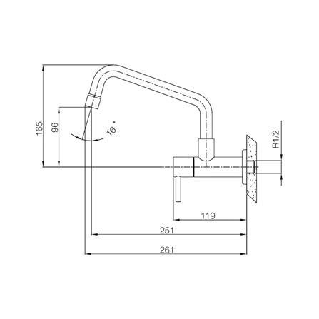 ก๊อกซิงค์เดี่ยวผนัง WS WS-0232C สเตนเลส_1