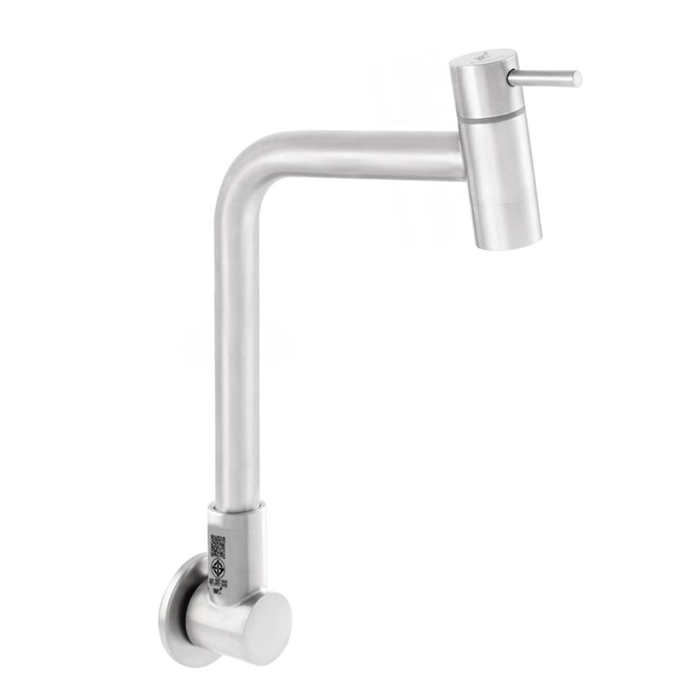 ก๊อกซิงค์เดี่ยวติดผนัง WS WS-0332 สีเงิน