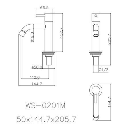 ก๊อกอ่างล้างหน้าเดี่ยว WS-0201M_1