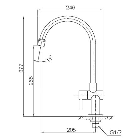 ก๊อกซิงค์เดี่ยวเคาน์เตอร์ WS WS-0231J_1