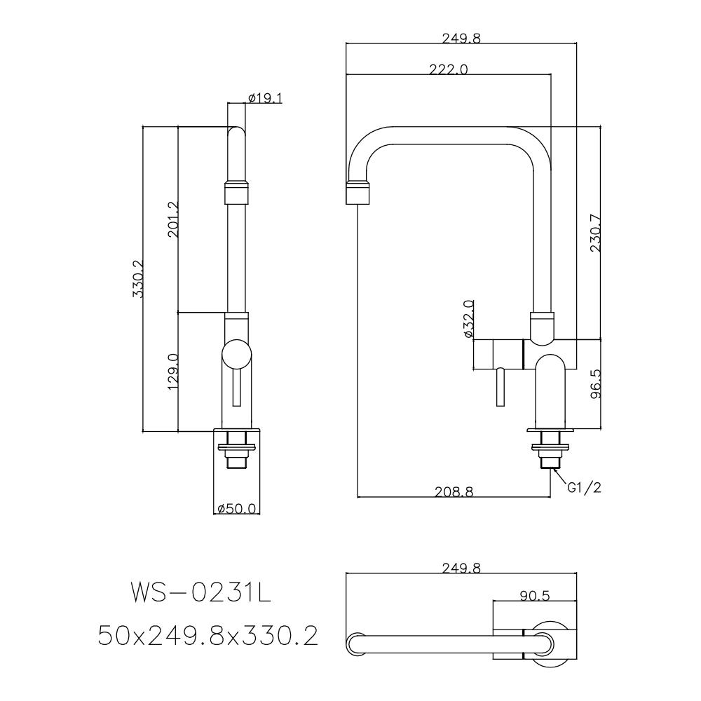 ก๊อกซิงค์เดี่ยวเคาน์เตอร์ WS-0231/L