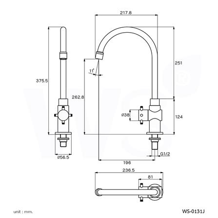 ก๊อกซิงค์เดี่ยวเคาน์เตอร์ WS WS-0131J สเตนเลส_2