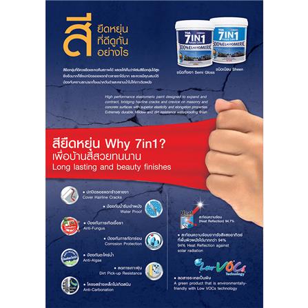 สีน้ำทาภายนอก TOA 7 IN 1 BASE A กึ่งเงา 1 แกลลอน_2