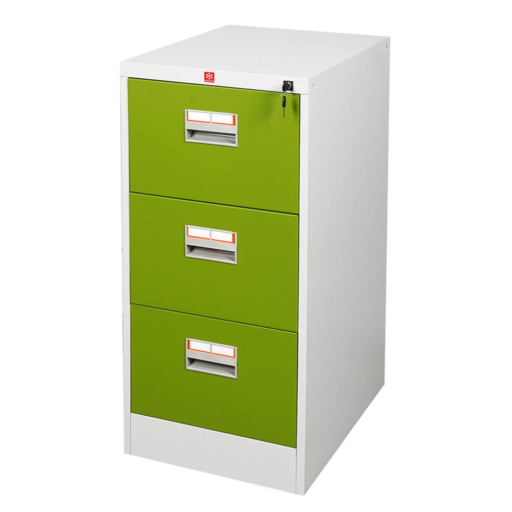 ตู้ลิ้นชักเหล็ก 3 ลิ้นชัก LUCKY WORLD KCDX-3-GG สีเขียว