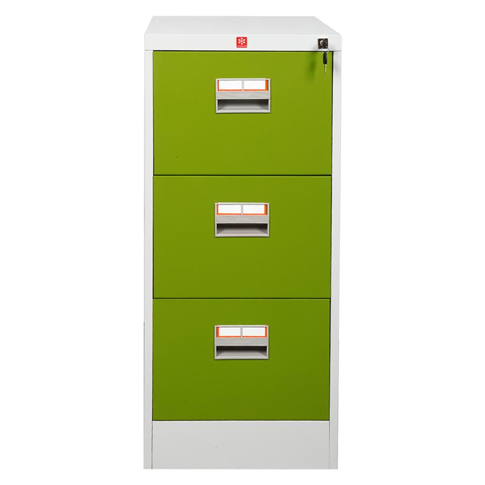 ตู้ลิ้นชักเหล็ก 3 ลิ้นชัก LUCKY WORLD KCDX-3-GG สีเขียว
