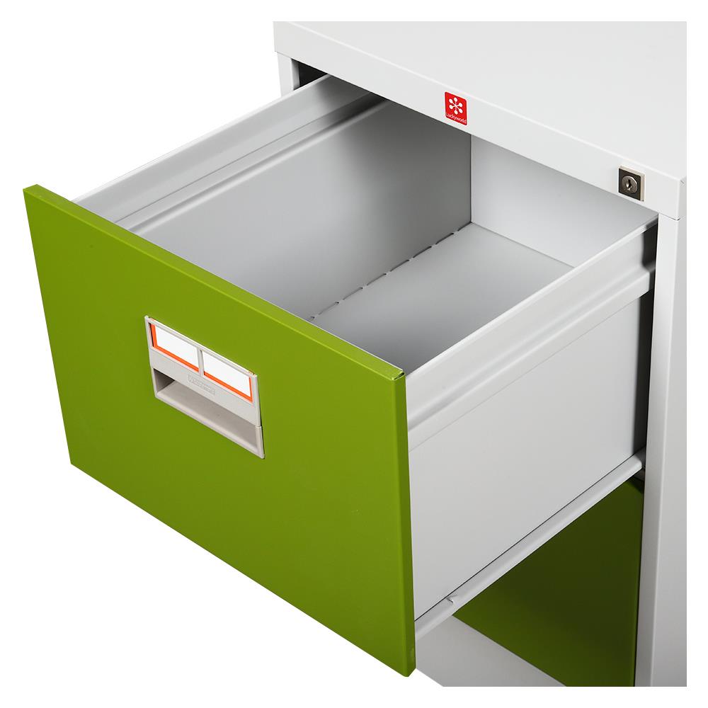 ตู้ลิ้นชักเหล็ก 2 ลิ้นชัก LUCKY WORLD KCDX-2-GG สีเขียว