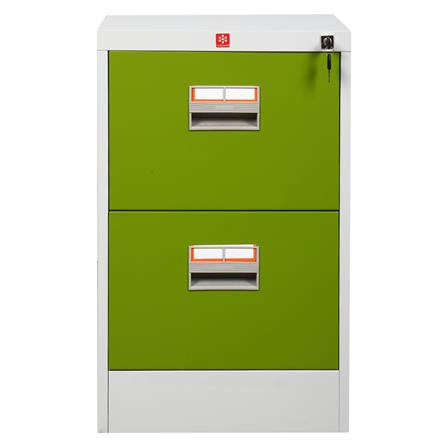ตู้ลิ้นชักเหล็ก 2 ลิ้นชัก LUCKY WORLD KCDX-2-GG สีเขียว