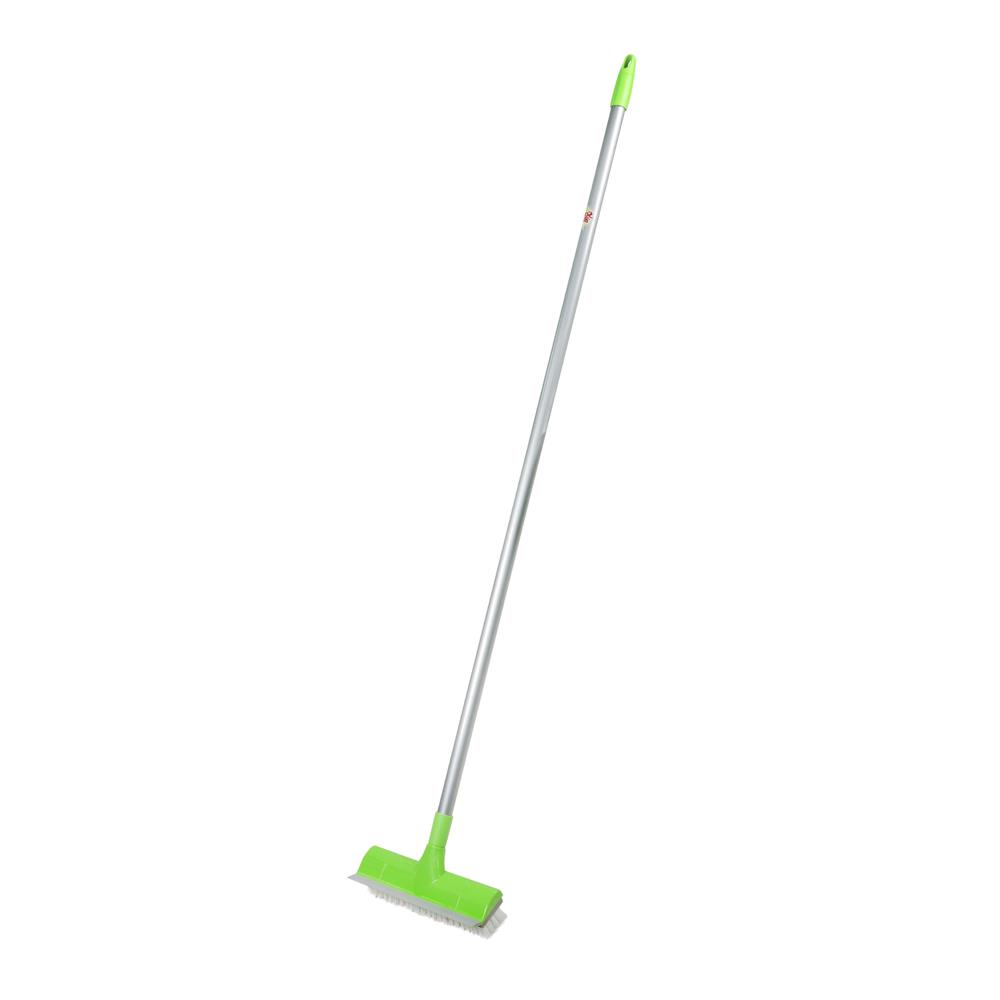 แปรงขัดพื้นไนลอนพร้อมที่ปาดน้ำ SCOTCH-BRITE SUPER BROOM 9 นิ้ว สีเขียว