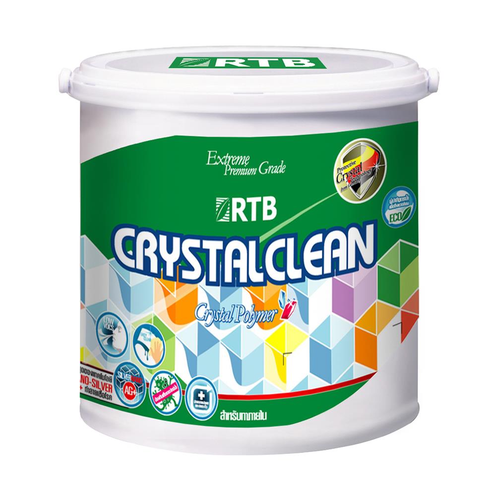 สีน้ำทาภายใน ชนิดกึ่งเงา RTB CRYSTAL CLEAN BASE C สีขาว 2.5 แกลลอน