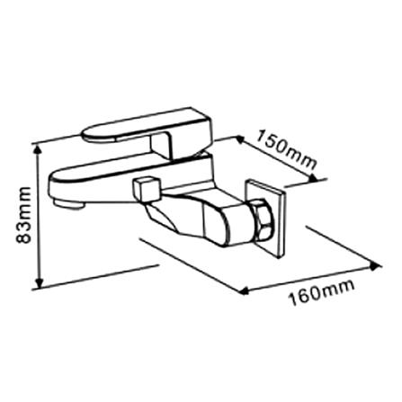 ก๊อกผสมอ่างอาบ HAFELE 495.61.067 สีโครม_1