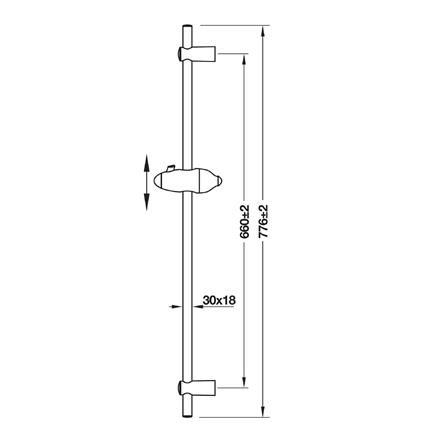 ราวเลื่อนฝักบัว HAFELE 495.60.703 สีโครม_1