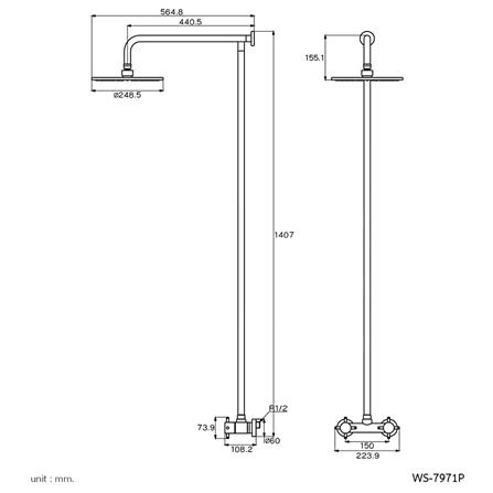 ฝักบัว RAIN SHOWER ผสม WS WS-7971P สเตนเลส_1