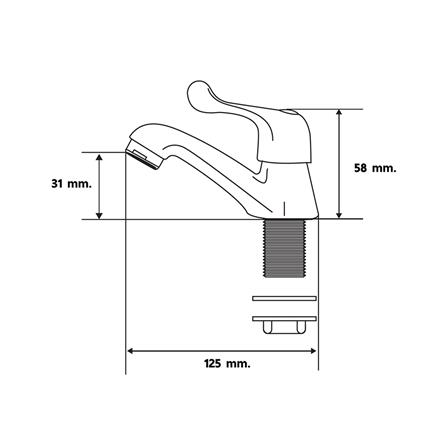 ก๊อกอ่างล้างหน้าเดี่ยว CAMEL 108_1