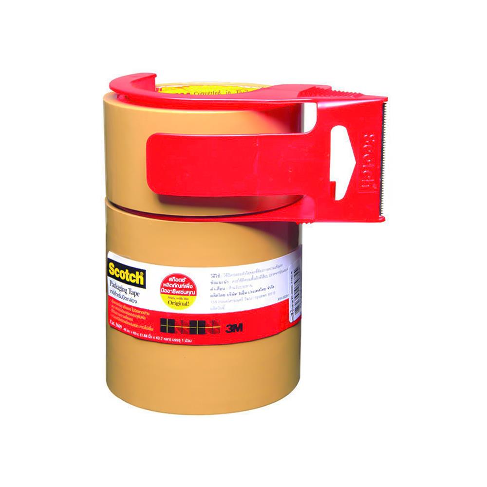 เทป OPP 3M SCOTH 2 นิ้วX40 หลา สีน้ำตาล แพ็ก 3 ม้วน