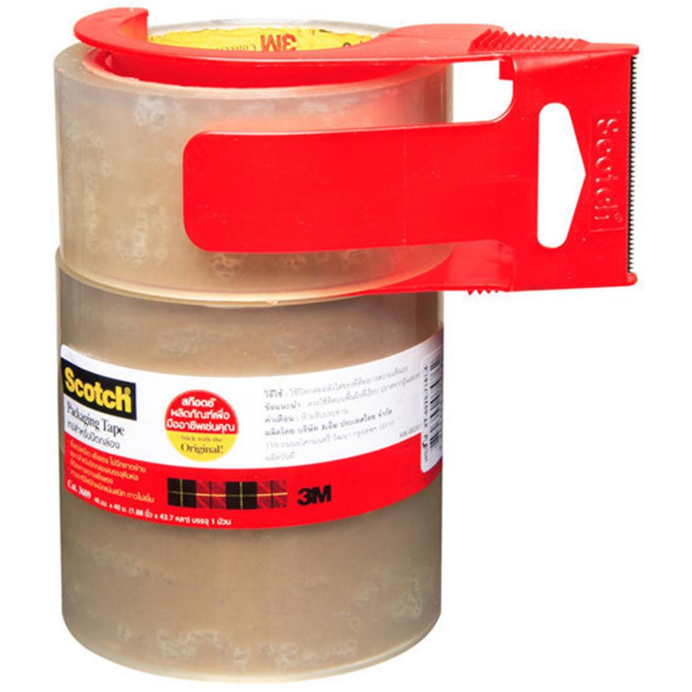 เทป OPP 3M SCOTH 2 นิ้วX40 หลา สีใส แพ็ก 3 ม้วน