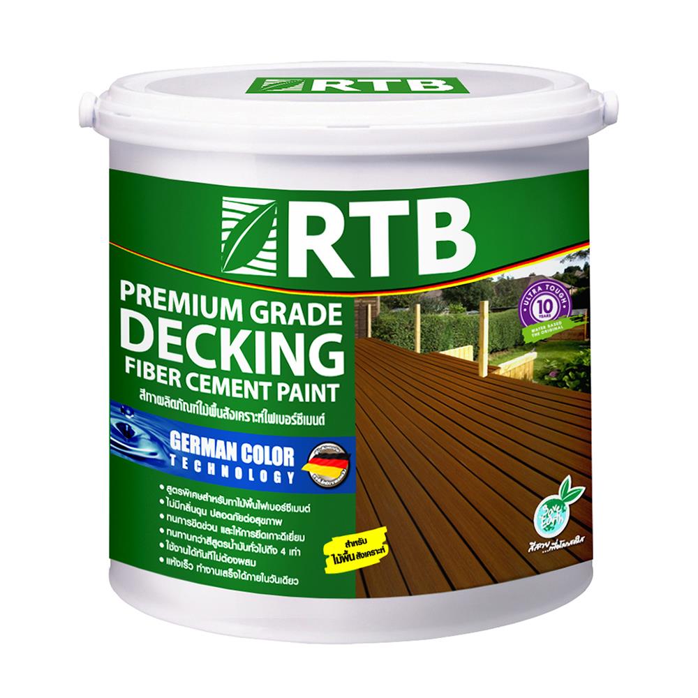สีทาไม้พื้นไฟเบอร์ซีเมนต์ ชนิดด้าน RTB DECKING PAINT 6201 สีไม้มะฮอกกานี 1 แกลลอน