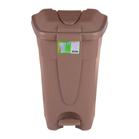 ถังขยะเหลี่ยมขาเหยียบ มีล้อ MODERN 85L สีเบจ_1