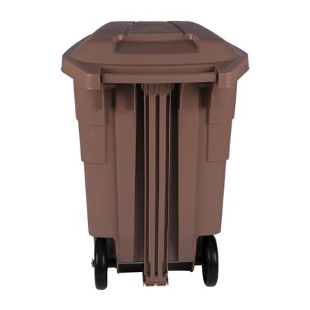 ถังขยะเหลี่ยมขาเหยียบ มีล้อ MODERN 85L สีเบจ_3