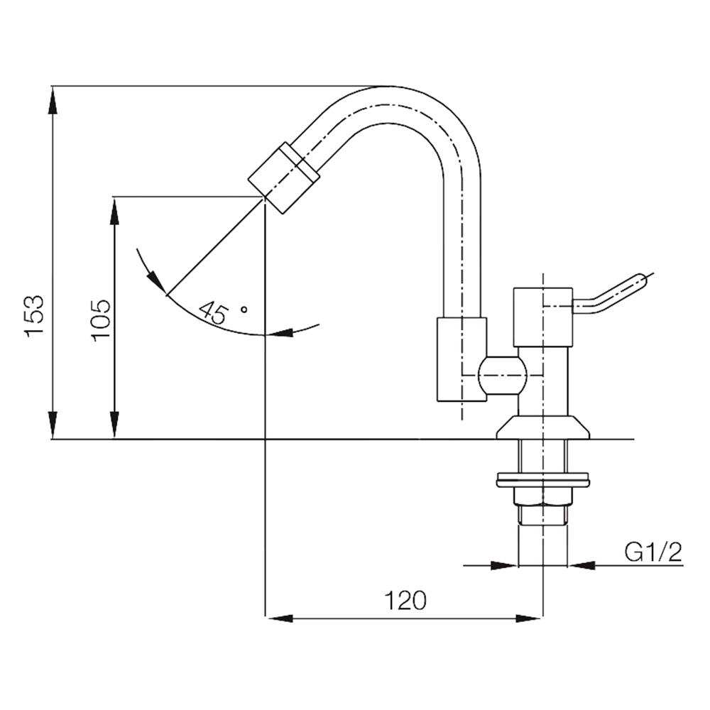 ก๊อกซิงค์เดี่ยวเคาน์เตอร์ WS WS-0431 สีเงิน