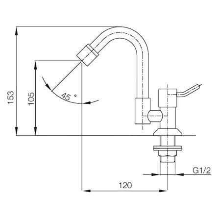 ก๊อกซิงค์เดี่ยวเคาน์เตอร์ WS WS-0431 สีเงิน_1