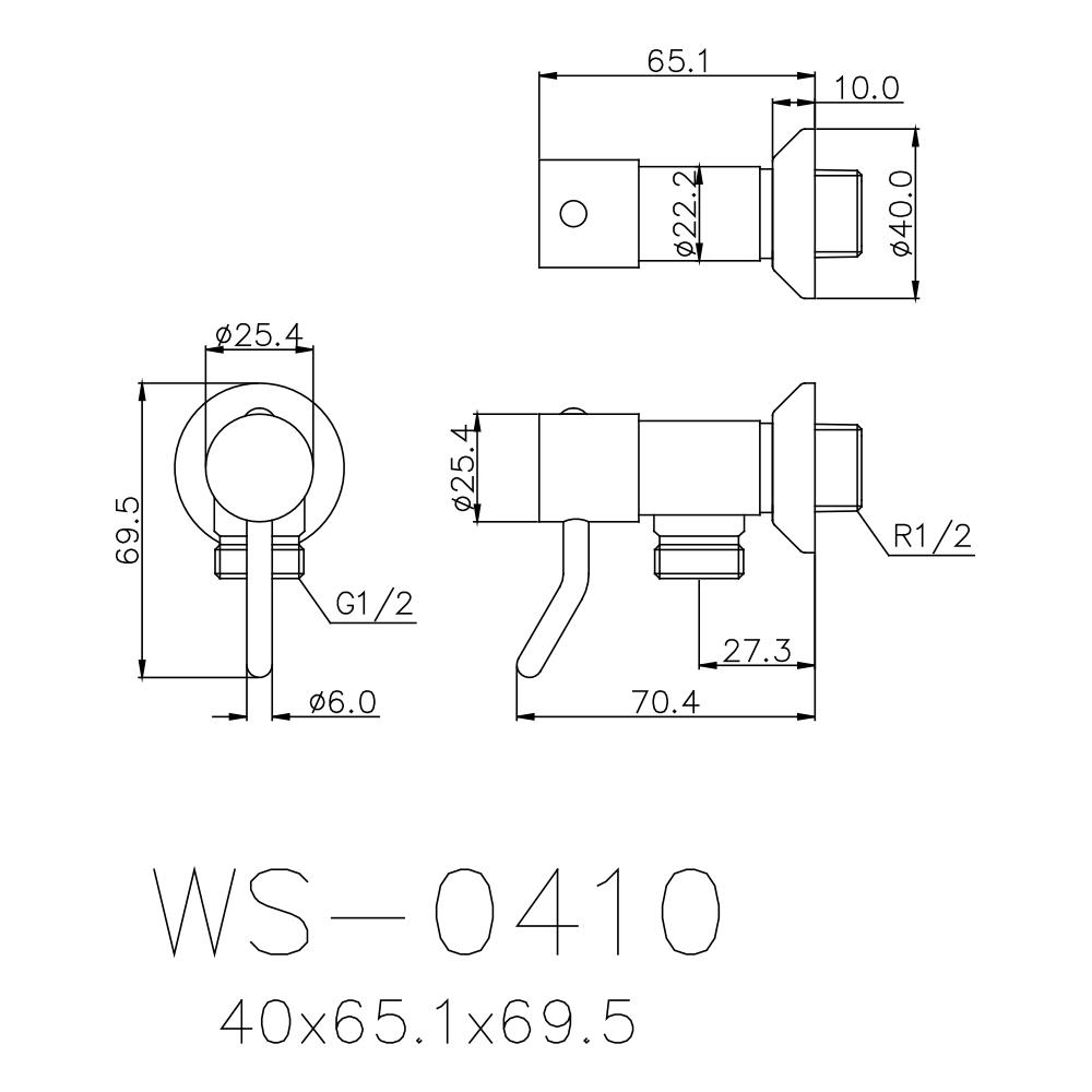 วาล์วฝักบัว 1 ทาง WS WS-0410