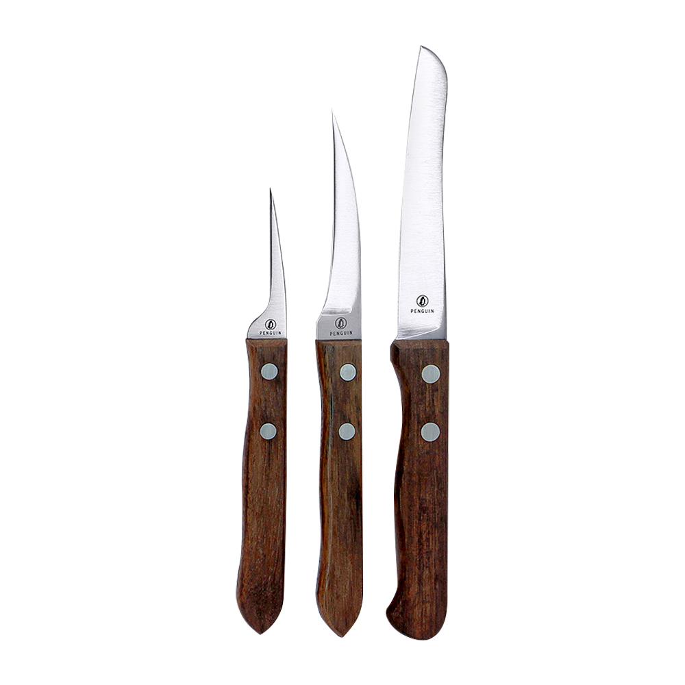 ชุดมีดแกะสลัก PENGUIN PRO ART ด้ามไม้ 3 ชิ้น