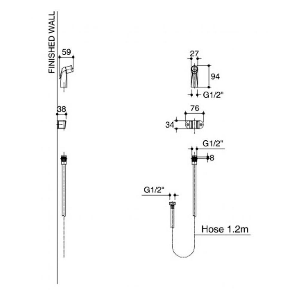สายฉีดชำระครบชุด ENGLEFIELD K-15780X-WK สีขาว