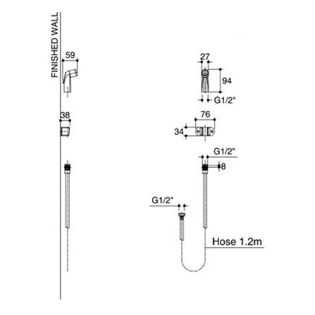 สายฉีดชำระครบชุด ENGLEFIELD K-15780X-WK สีขาว_1